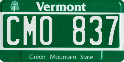 VT license plate CMO837