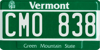 VT license plate CMO838