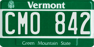 VT license plate CMO842