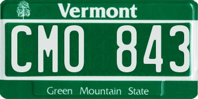 VT license plate CMO843