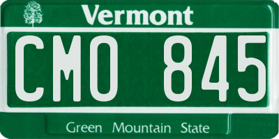 VT license plate CMO845