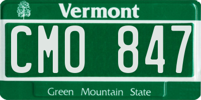 VT license plate CMO847