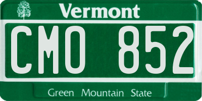 VT license plate CMO852
