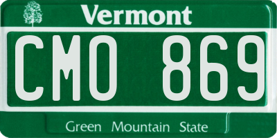 VT license plate CMO869