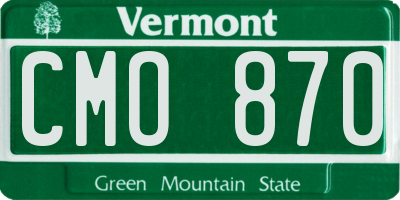 VT license plate CMO870