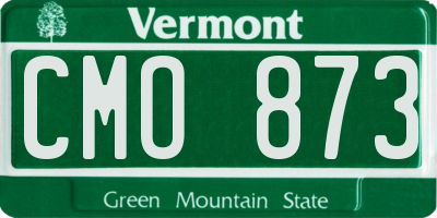 VT license plate CMO873