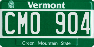 VT license plate CMO904