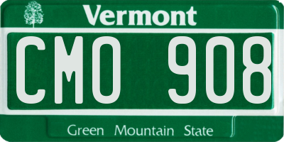 VT license plate CMO908