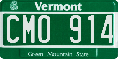 VT license plate CMO914