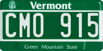 VT license plate CMO915