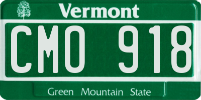 VT license plate CMO918