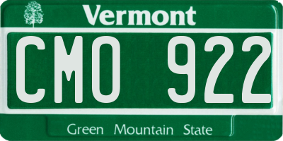 VT license plate CMO922