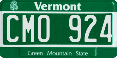 VT license plate CMO924