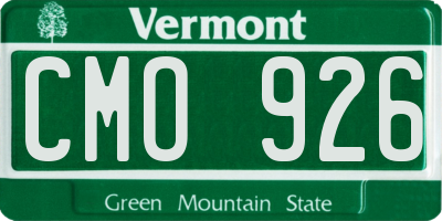 VT license plate CMO926
