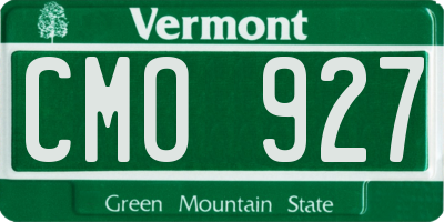VT license plate CMO927