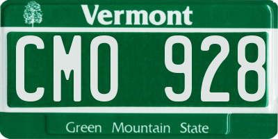 VT license plate CMO928