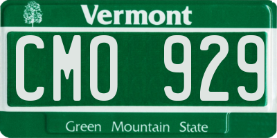 VT license plate CMO929