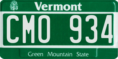 VT license plate CMO934