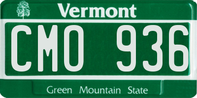 VT license plate CMO936