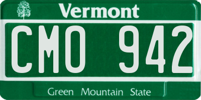 VT license plate CMO942
