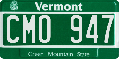 VT license plate CMO947