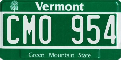 VT license plate CMO954