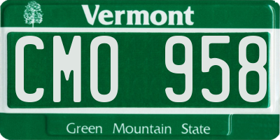 VT license plate CMO958