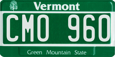 VT license plate CMO960