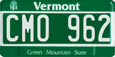 VT license plate CMO962