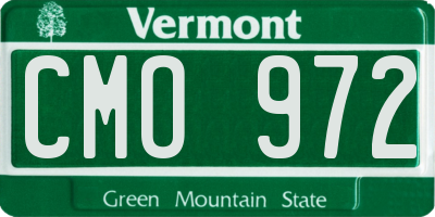 VT license plate CMO972