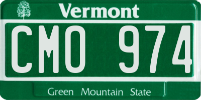 VT license plate CMO974