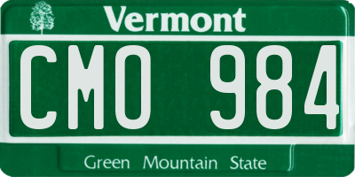 VT license plate CMO984