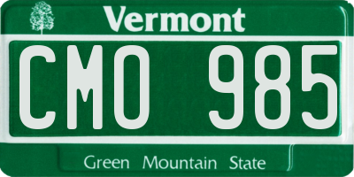 VT license plate CMO985