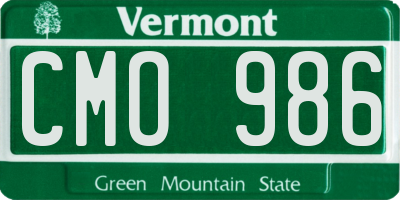 VT license plate CMO986