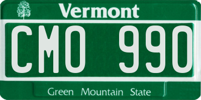 VT license plate CMO990