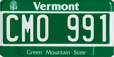 VT license plate CMO991