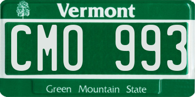 VT license plate CMO993