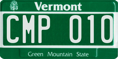 VT license plate CMP010