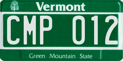 VT license plate CMP012