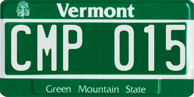 VT license plate CMP015