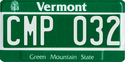 VT license plate CMP032