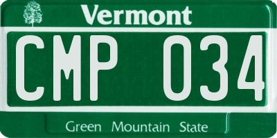 VT license plate CMP034