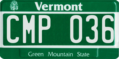 VT license plate CMP036