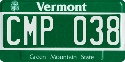 VT license plate CMP038