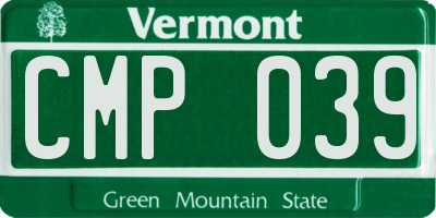 VT license plate CMP039