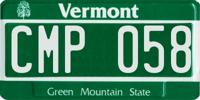 VT license plate CMP058
