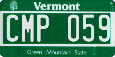 VT license plate CMP059