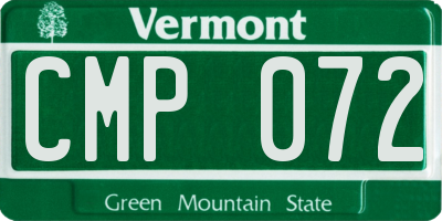 VT license plate CMP072