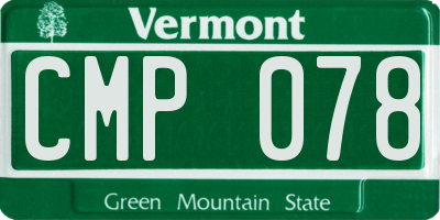 VT license plate CMP078