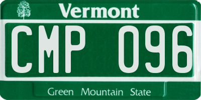 VT license plate CMP096